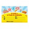 Invitaciones de cumpleaños para fiestas infantiles divertidas. 10 tarjetones con sobre incluido. Sorpresa, dulces y caramelos