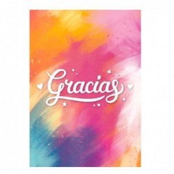 Tarjeta felicitación colorida y brillante para dar las gracias a alguien. Gracias de corazón.