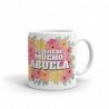 Taza de cerámica especial para abuela, abuelita. Te quiero mucho abuela con preciosas flores de colores.