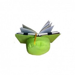 Almohadón, soporte de lectura para leer cómodamente sentado o en la cama. Con tapas para proteger el libro.