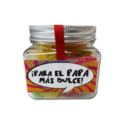 Bote de chuches con gominolas para regalar al papá en el día del padre. ¡Para el papá más dulce!