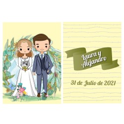 banderines banderitas guinalda personalizada boda novios