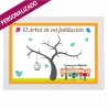 Jubilacion Marco con lámina árbol para huellas personalizado