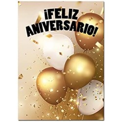 Tarjeta aniversario globos...