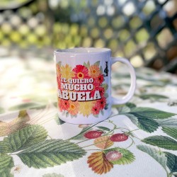 Taza Te Quiero Abuela, flores