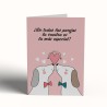 Tarjeta amor boda chicos LGTBI perros 15x23cm