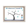 Arbol huellas comunion niño kawaii personalizado