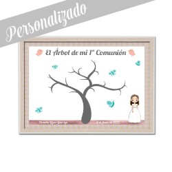 Arbol para dejar las huellas de los invitados de comunion