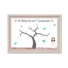 Arbol huellas comunion niña kawaii personalizado