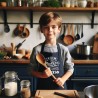 Delantal Infantil con la Frase "Ser un mini chef es mi ingrediente secreto" - Conjunto Coordinado con Delantal de Papá y Delanta