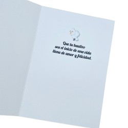 Tarjeta Bautizo beige