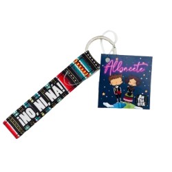 Llavero con diseño de estampado manchego no ni na