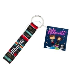 Llavero con diseño de estampado manchego Albacete