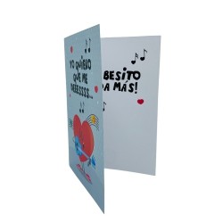 Tarjeta amor quiero que mes beso