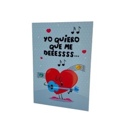 Tarjeta amor quiero que mes beso