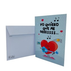 Tarjeta amor quiero que mes beso