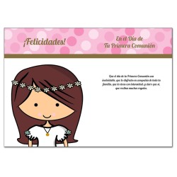Felicitacion comunion niña para regalo