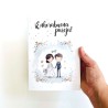 Tarjeta Boda novios cute 15x23cm