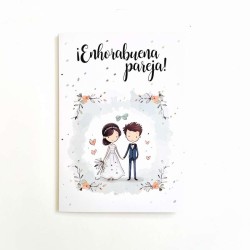 Tarjeta Boda novios cute 15x23cm
