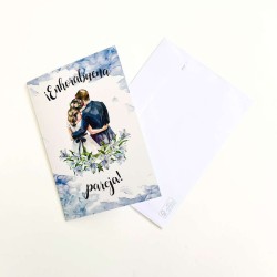 Tarjeta boda abrazo novios 15x23cm