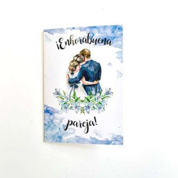 Tarjeta boda abrazo novios 15x23cm
