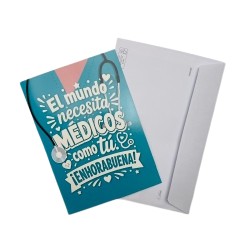 Tarjeta de Felicitación para Médicos con Sobre 15x23 cm
