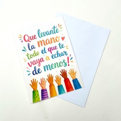 e menoTarjeta Despedida echas de menos 20x30cm