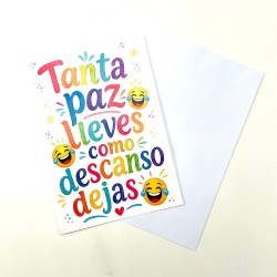 Tarjeta Despedida tanta paz lleves con Sobre, 20x30 cm