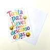 Tarjeta Despedida tanta paz lleves con Sobre, 20x30 cm