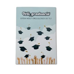 CATALAN Tarjeta Graduació birrets 15 x 23 cm con Sobre