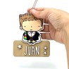 Adorno de Navidad de madera con forma de manchego personalizado con nombre