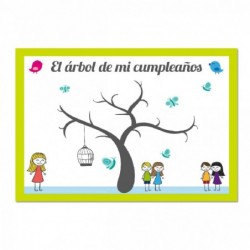 Lámina de árbol para huellas de los invitados al cumpleaños