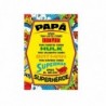 tarjeta para felicitar a papá en el día del padre. papá superhéroe.
