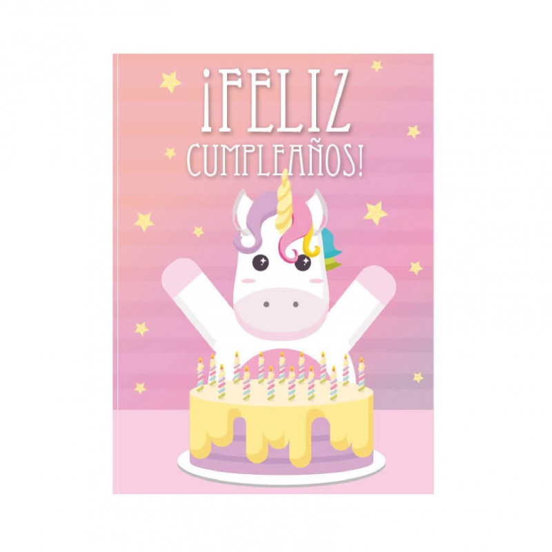  Felicitacion de cumpleaños graciosa unicornio